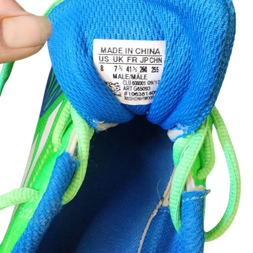 Adidas Men's‎ Neon Green and Blue Athletic Shoes Sz 8